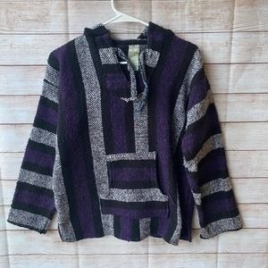 Vintage Mexican Baja Rug sz Medium purple and black